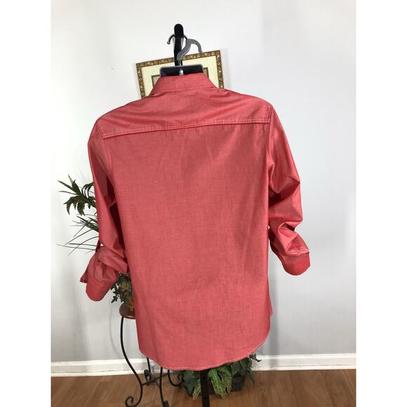 INC International Concepts Men Button Up Shirt Size SM Red Long Sleeve Cotton - Picture 3 of 9